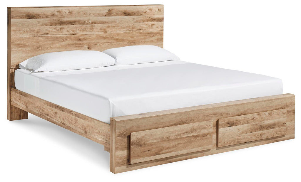 Hyanna Queen Panel Storage Bed in Tan Brown, angle view