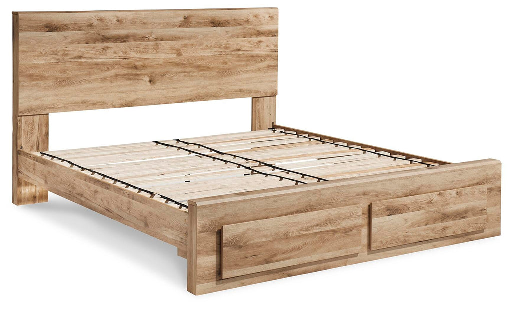 Hyanna Queen Panel Storage Bed in Tan Brown, angle view