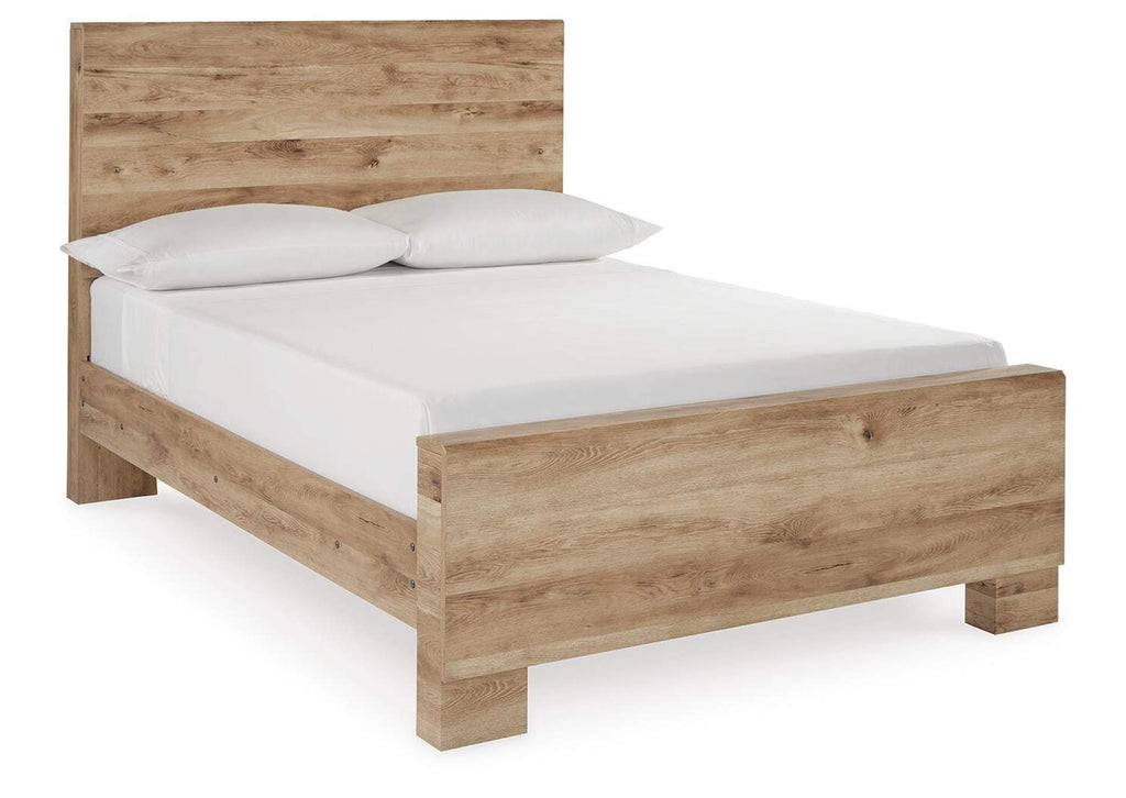 Hyanna Full Panel Bed with Mirrored Dresser angled view