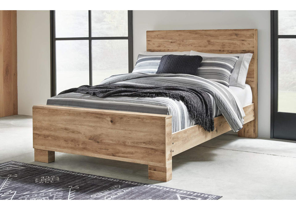 Hyanna Full Panel Bed with Mirrored Dresser