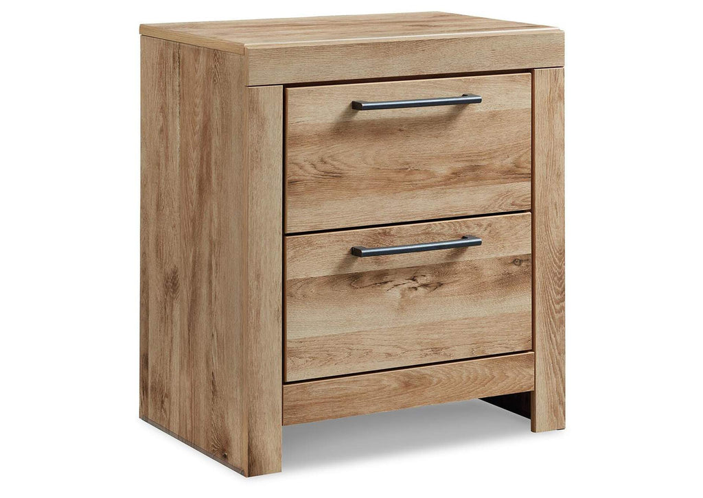 Hyanna King Panel Headboard with Mirrored Dresser and 2 Nightstands angled view