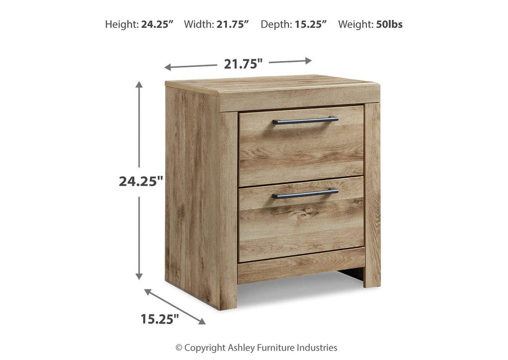 Hyanna Queen Panel Bed with Mirrored Dresser and 2 Nightstands dimensions