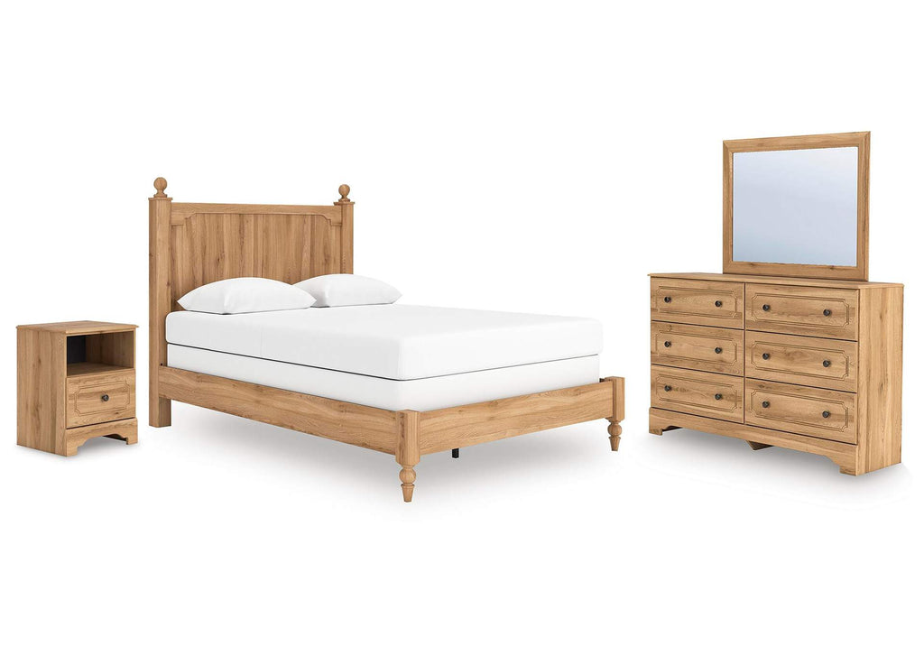 Galletyn Queen Panel Bed with Mirrored Dresser and Nightstand