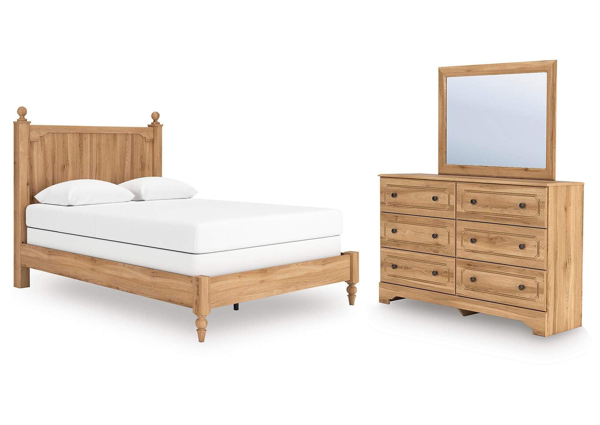 Galletyn Queen Panel Bed with Mirrored Dresser