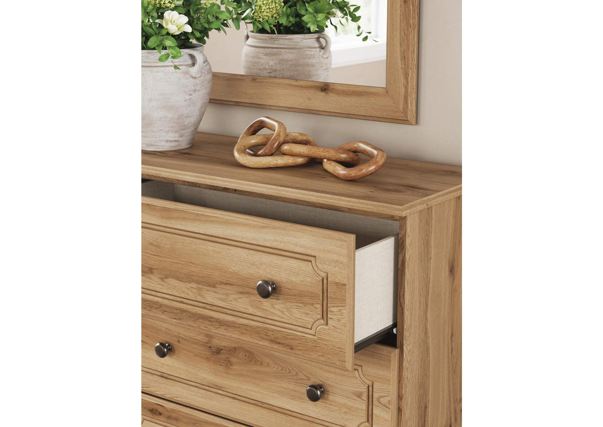 Galletyn Twin Panel Bed with Mirrored Dresser and Nightstand detail