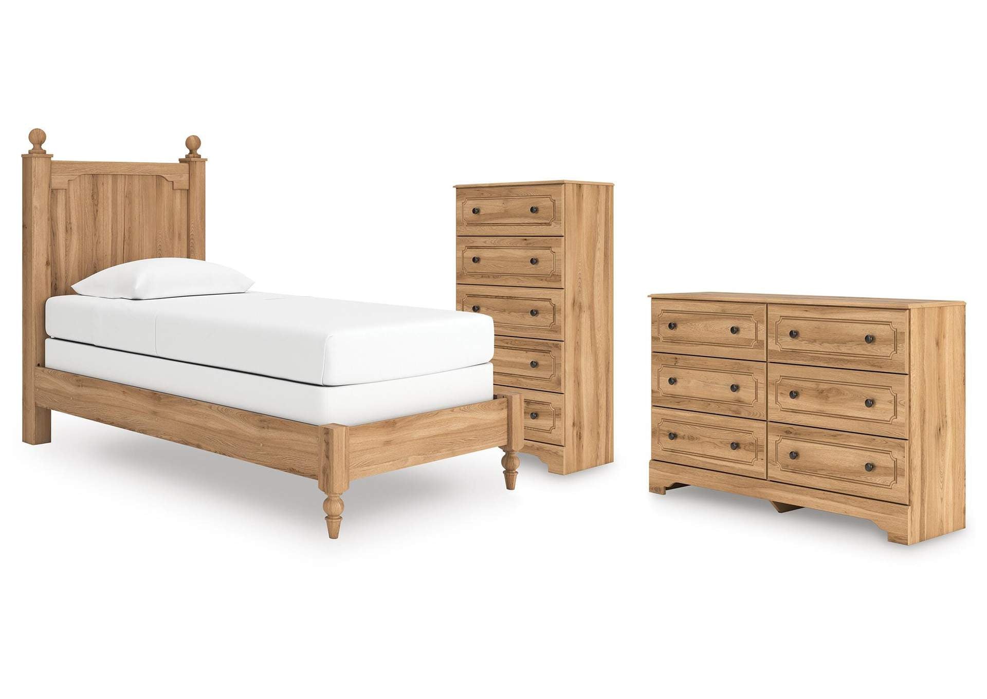 Galletyn Twin Panel Bed with Dresser and Chest