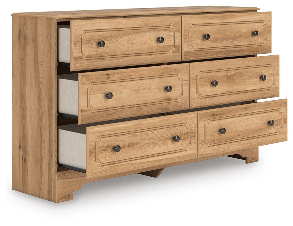Aleaport Dresser in Warm Brown, open view
