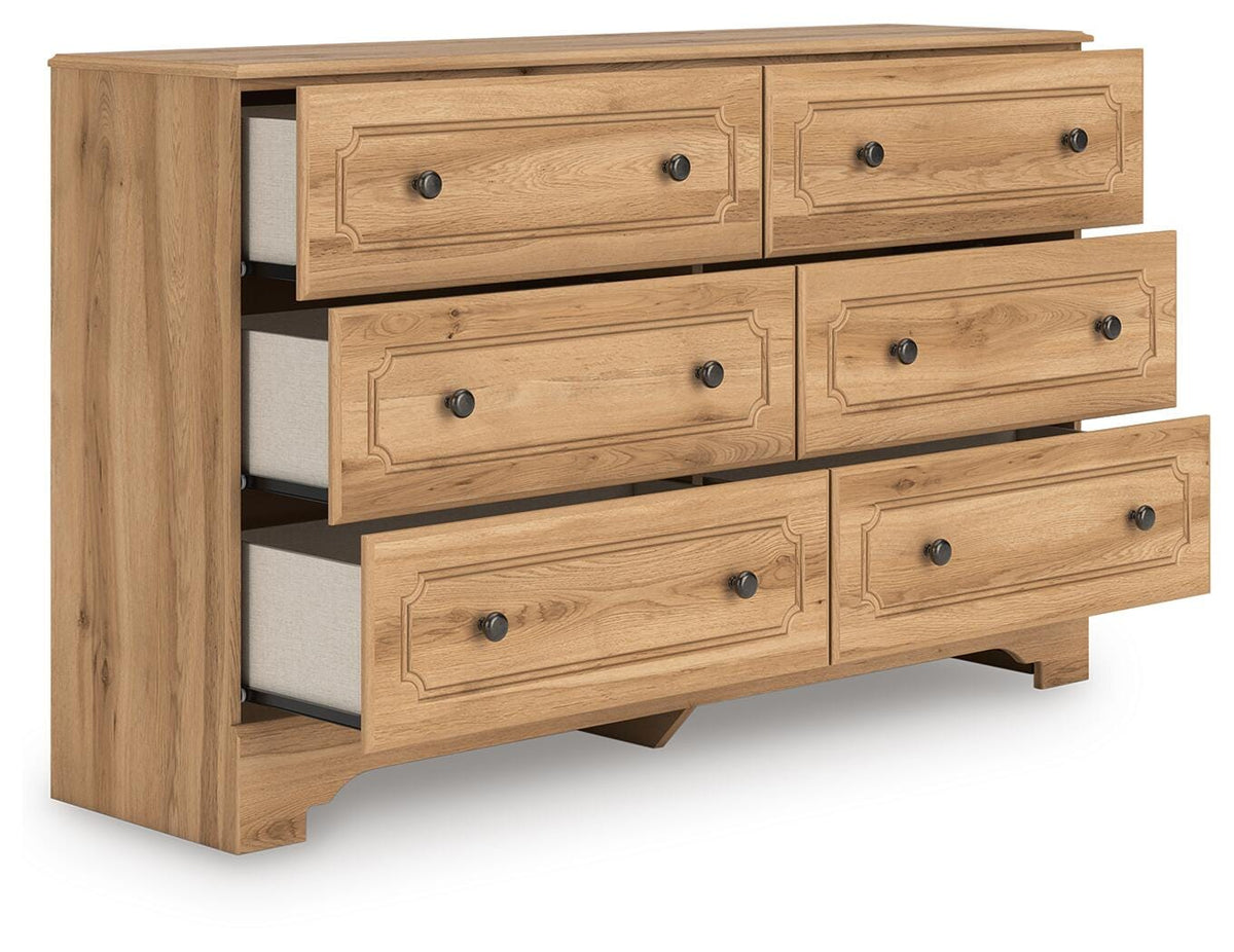 Aleaport Dresser in Warm Brown, open view