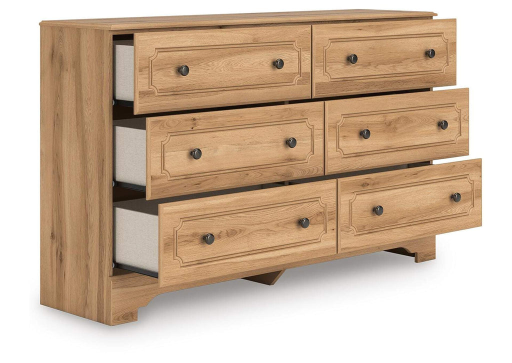 Galletyn Queen Panel Bed with Dresser angled view