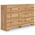 Aleaport Dresser in Warm Brown, angle view