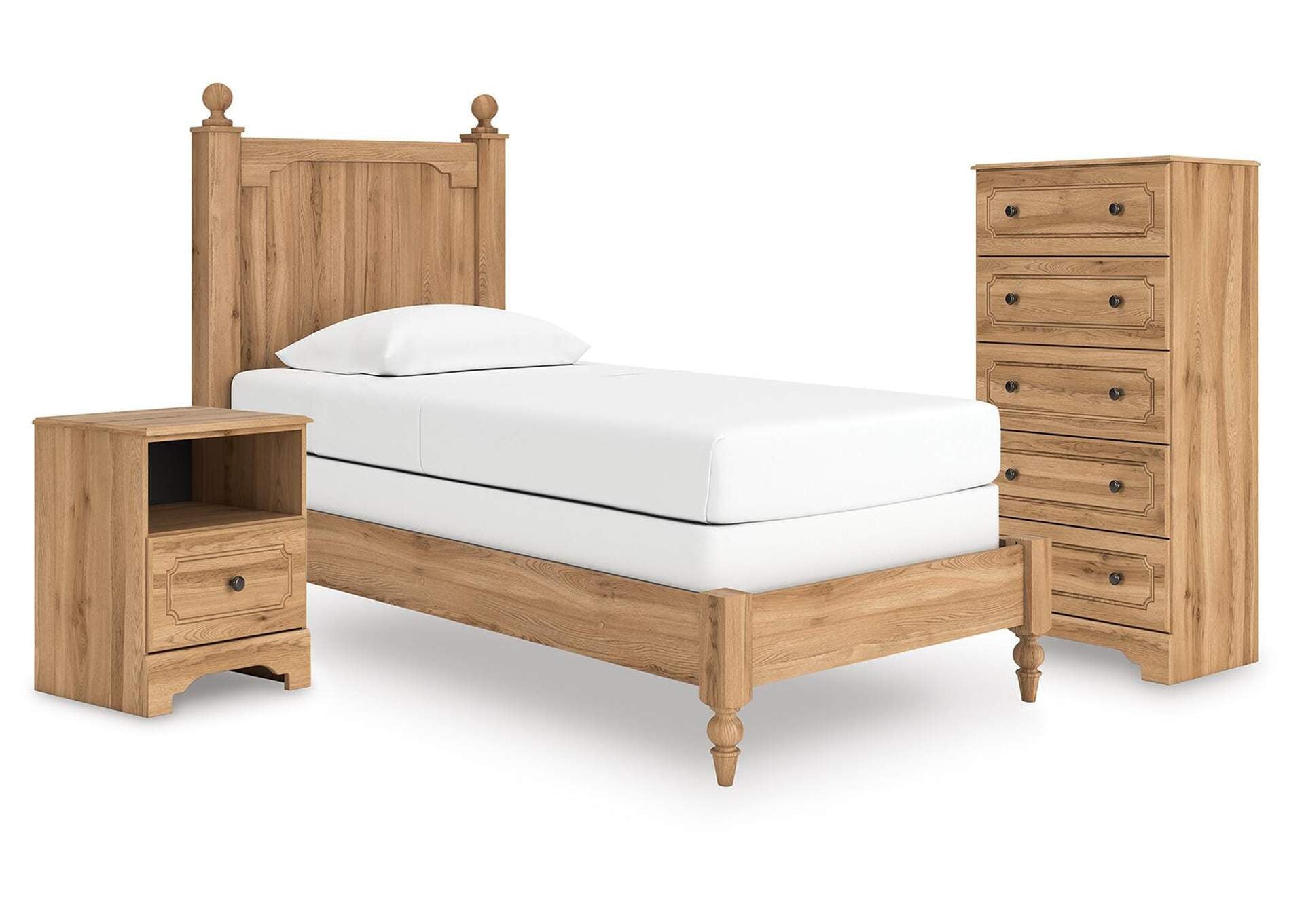 Galletyn Twin Panel Bed with Chest and Nightstand