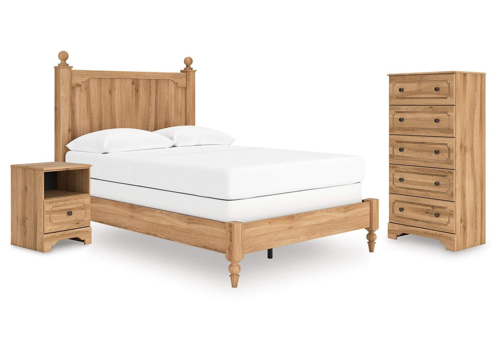 Galletyn Full Panel Bed with Chest and Nightstand