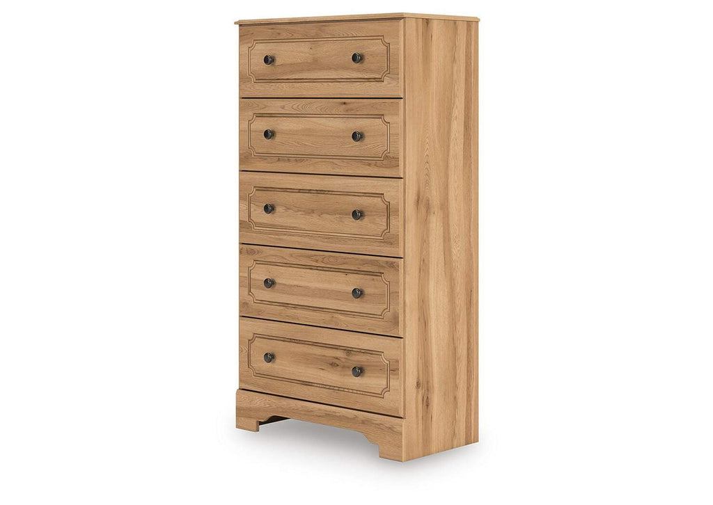 Galletyn Twin Panel Bed with Chest and Nightstand angled view