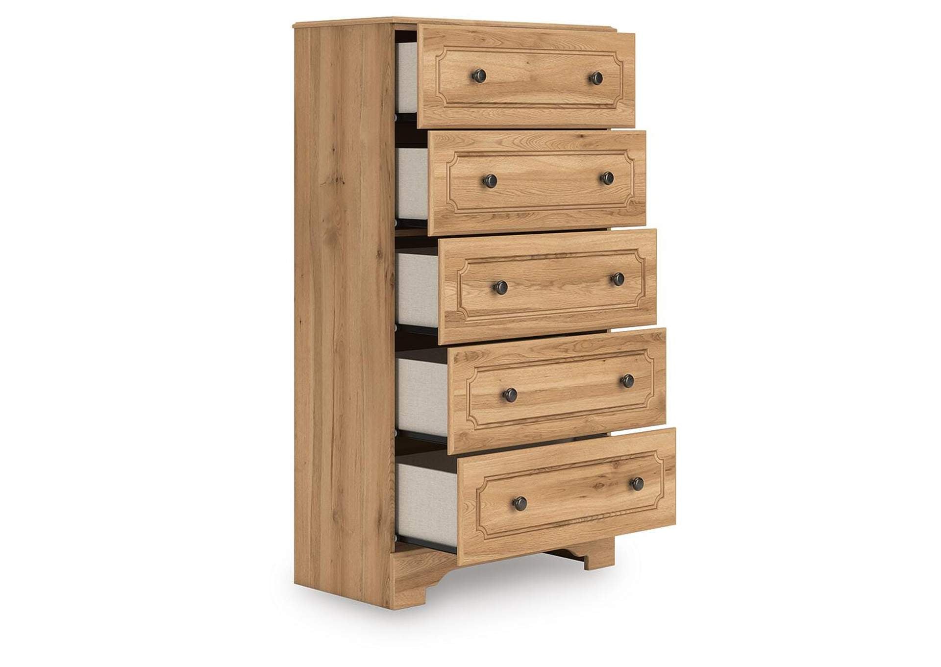 Galletyn Full Panel Bed with Dresser and Chest angled view