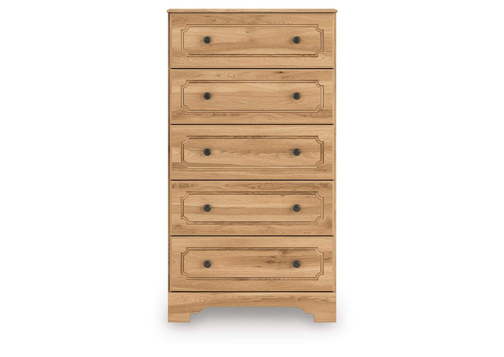 Galletyn Twin Panel Bed with Dresser and Chest front view