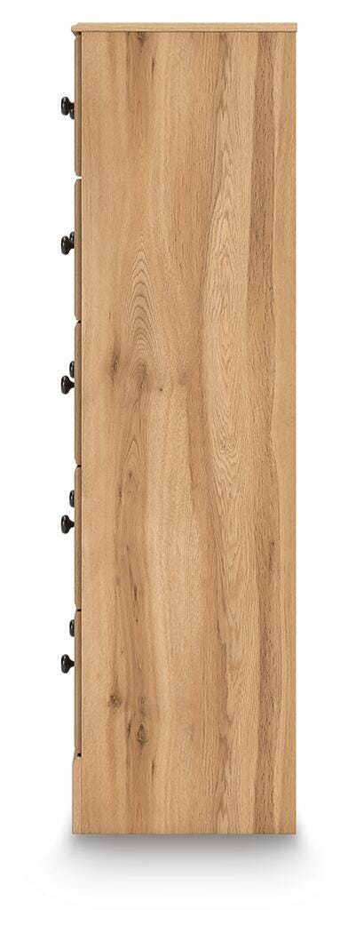Aleaport Chest of Drawers in Warm Brown, alternate side view
