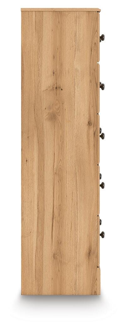 Aleaport Chest of Drawers in Warm Brown, side view