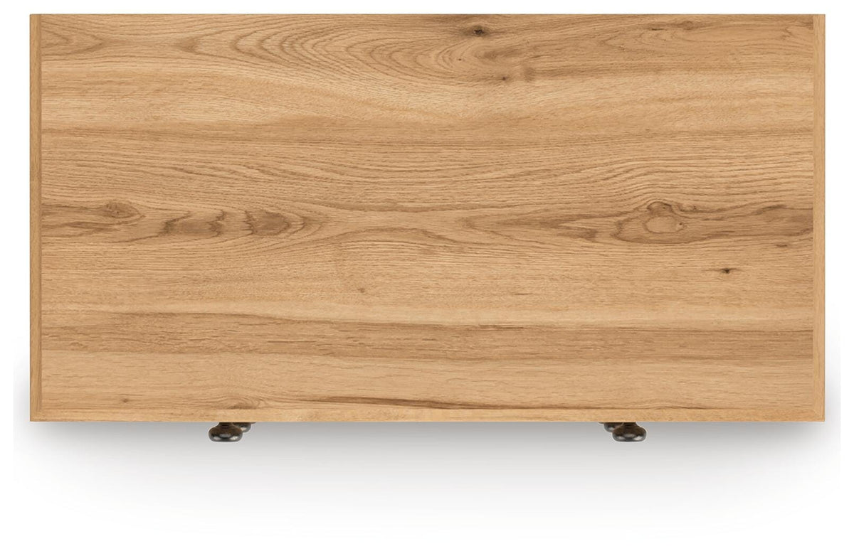 Aleaport Chest of Drawers in Warm Brown, top view