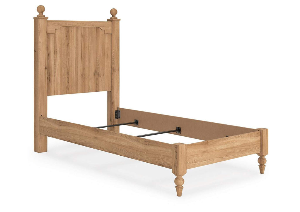Galletyn Twin Panel Bed with Dresser and Chest angled view
