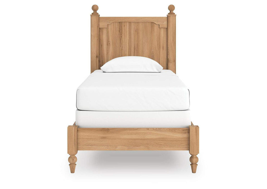 Galletyn Twin Panel Bed with Mirrored Dresser and Nightstand front view