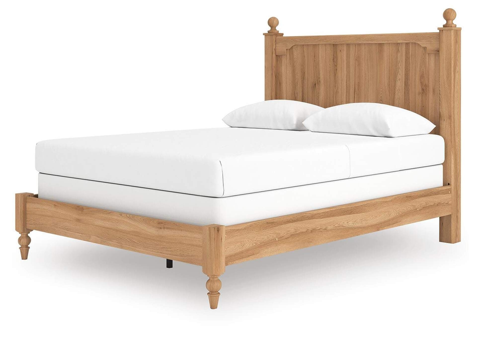 Galletyn Queen Panel Bed with Mirrored Dresser and Nightstand angled view