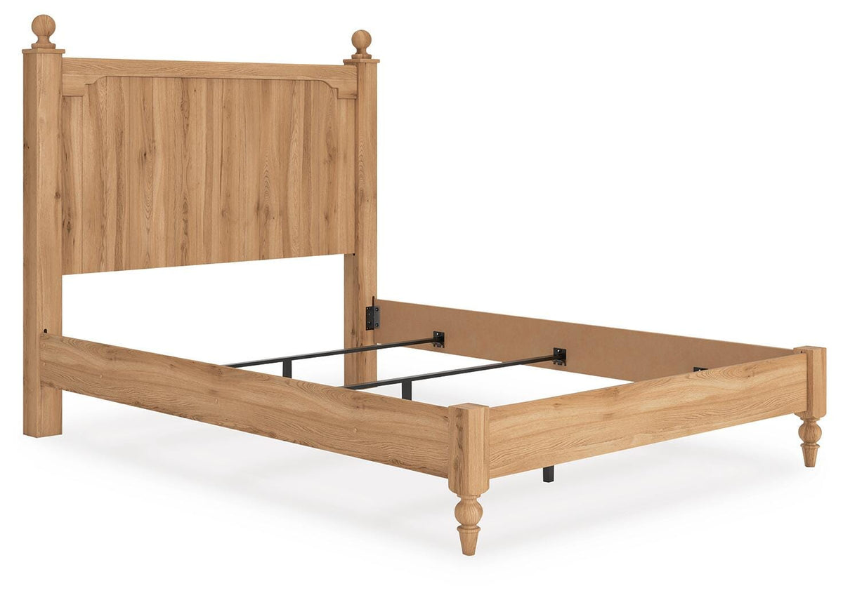 Aleaport Queen Panel Bed in Warm Brown, angle view