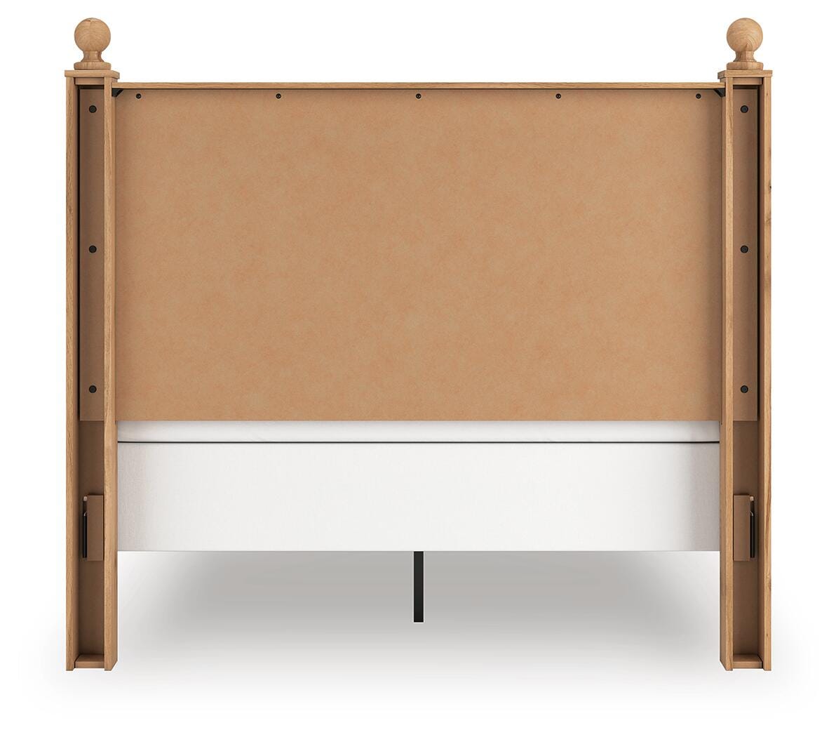 Aleaport Queen Panel Bed in Warm Brown, back view