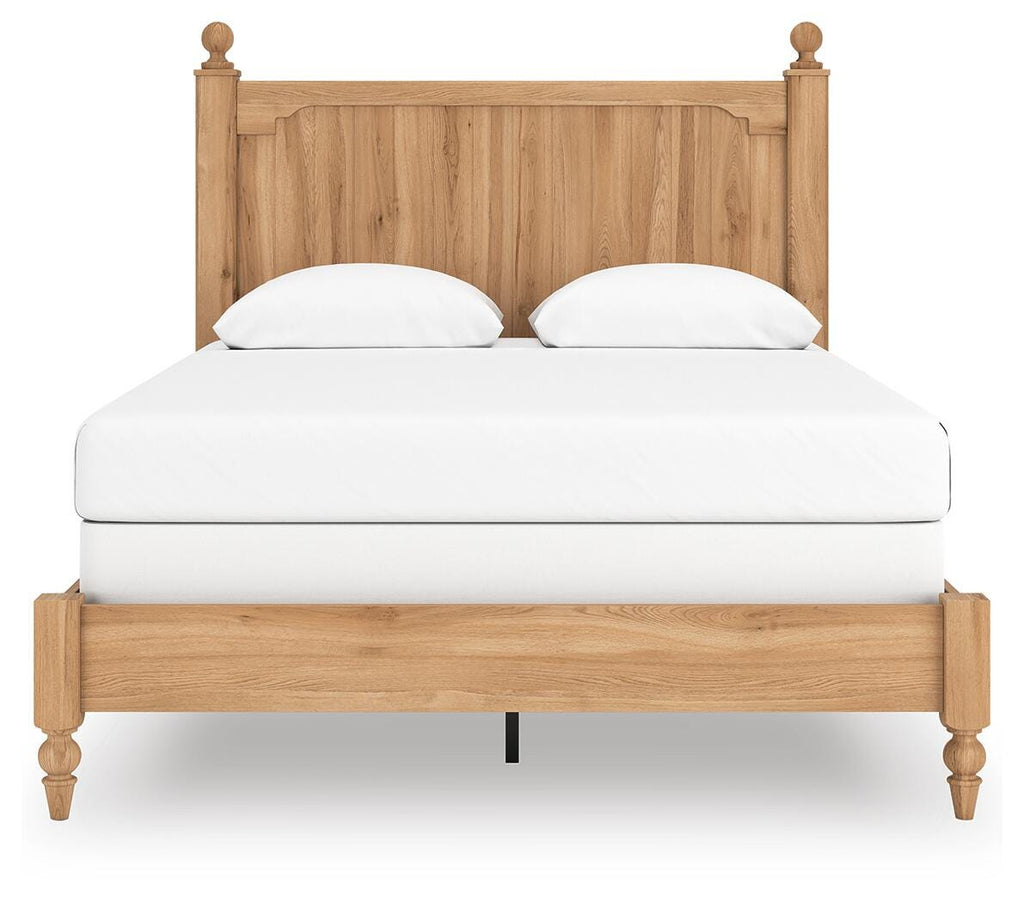 Aleaport Queen Panel Bed in Warm Brown, front view