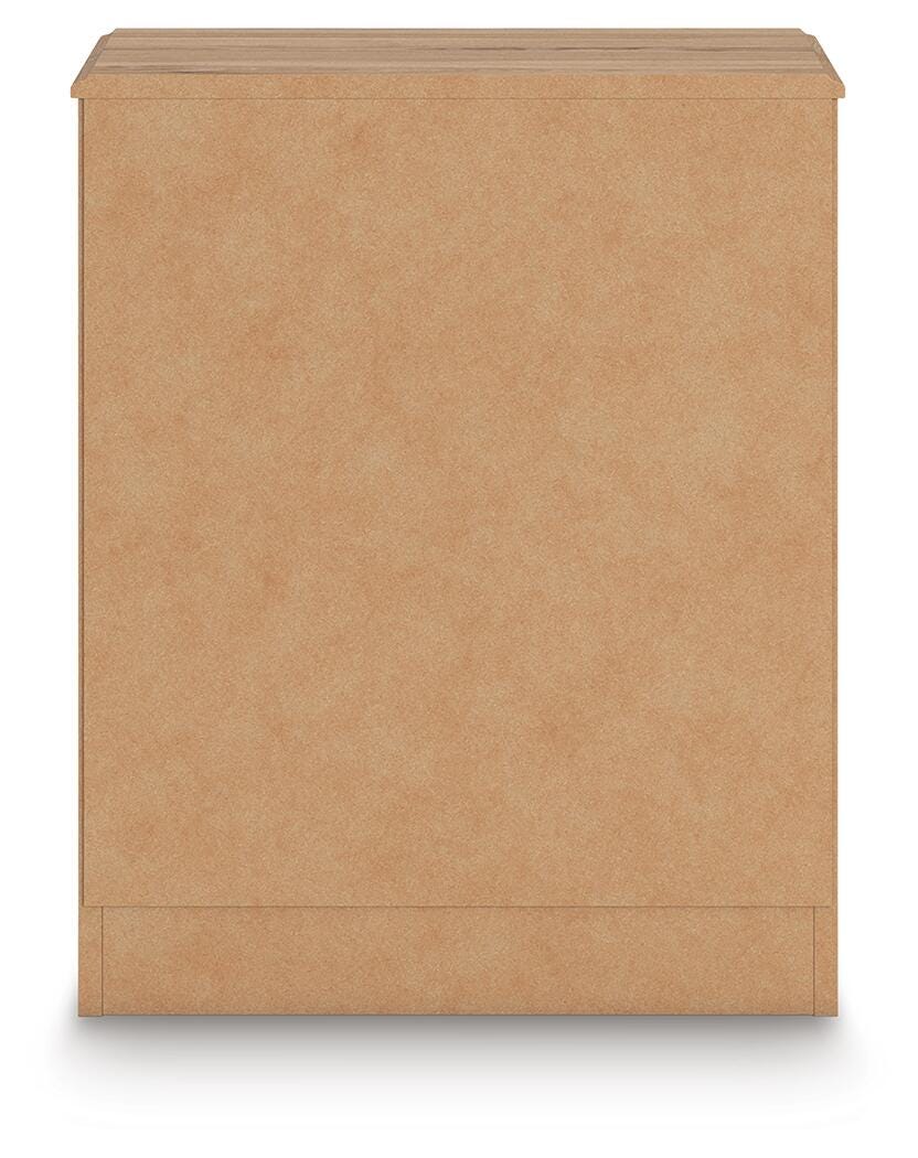 Aleaport Nightstand in Warm Brown, back view