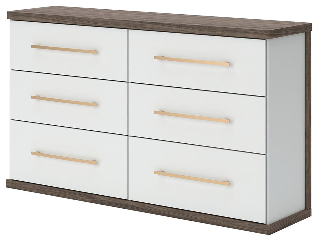 Kendanport Dresser in Brown/White, angle view