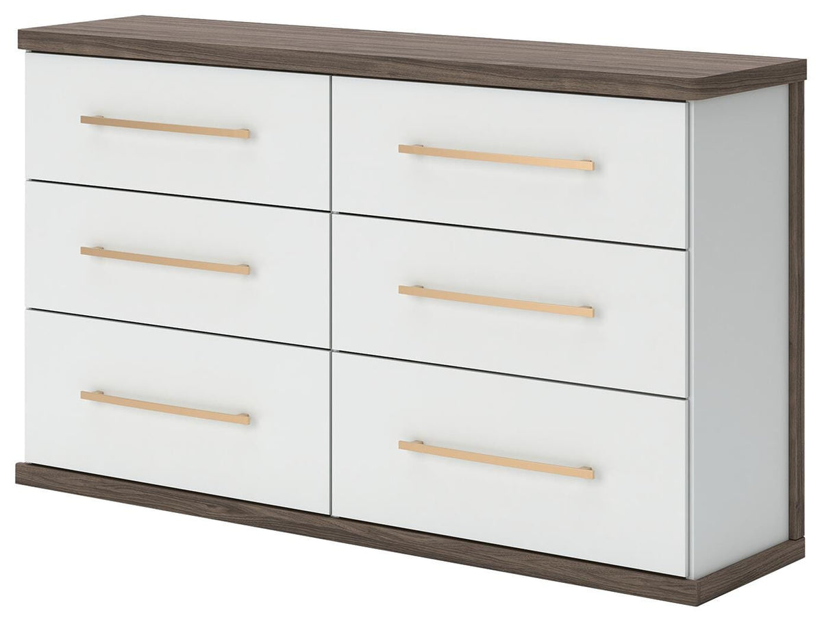 Kendanport Dresser in Brown/White, angle view