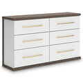 Kendanport Dresser in Brown/White, angle view