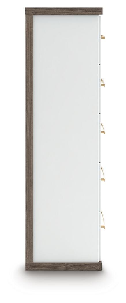 Kendanport Chest of Drawers in Brown/White, side view