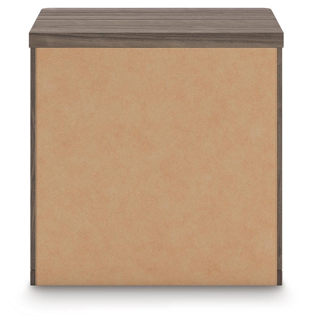 Kendanport Nightstand in Brown/White, back view