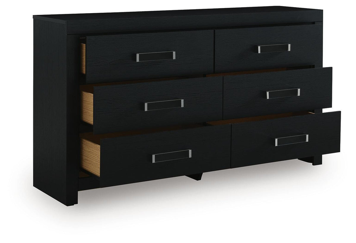 Maeling Dresser in Black, open view