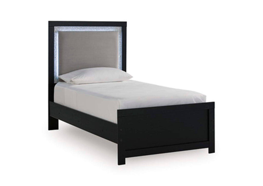 Maeling Twin Upholstered Panel Headboard angled view
