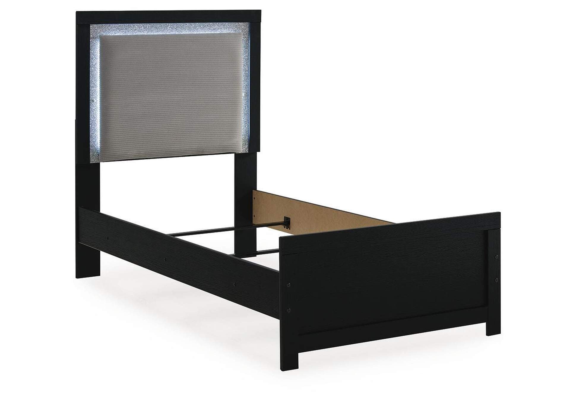 Maeling Twin Upholstered Panel Bed angled view