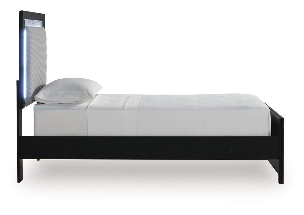 Maeling Twin Upholstered Panel Bed side view