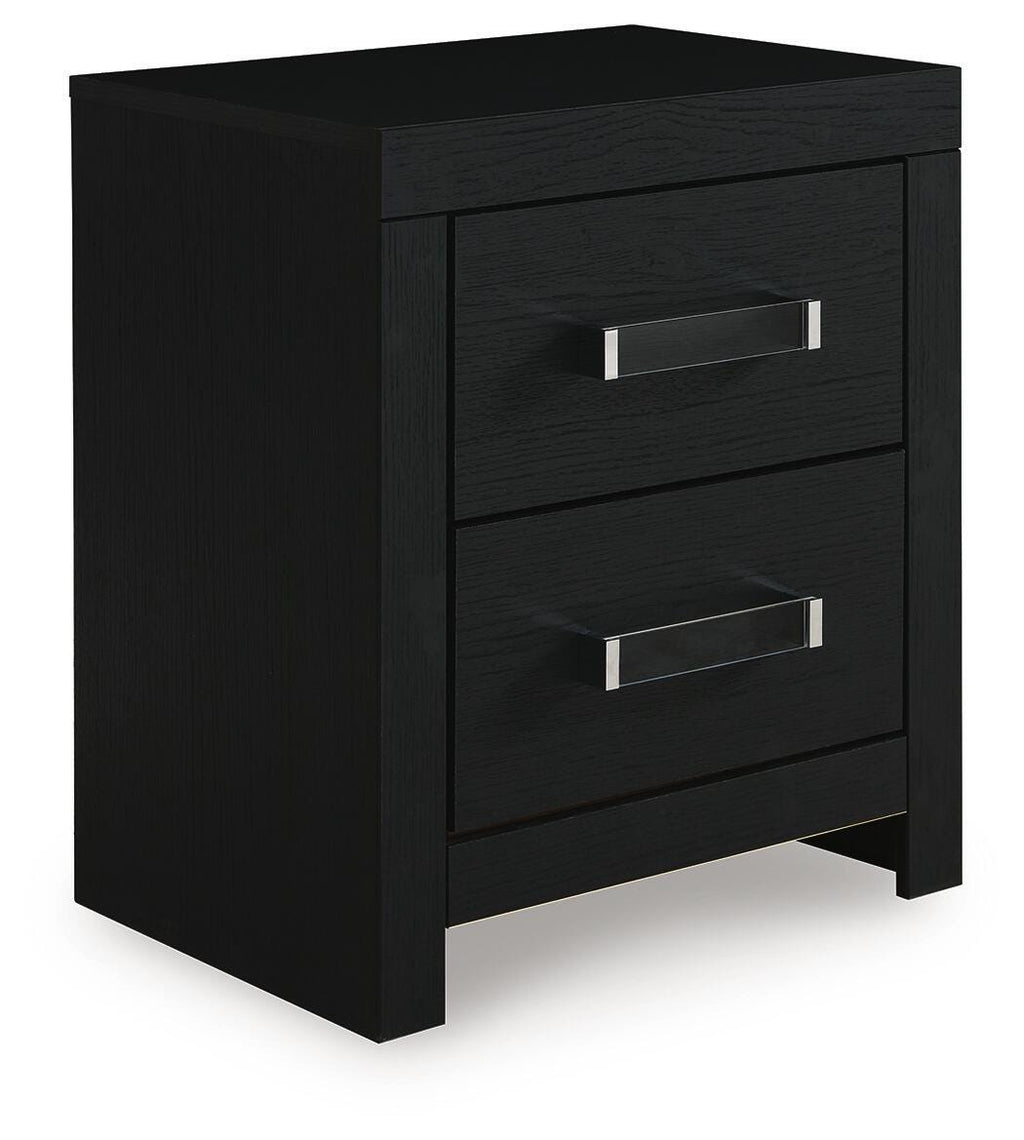Maeling Nightstand in Black, closed view