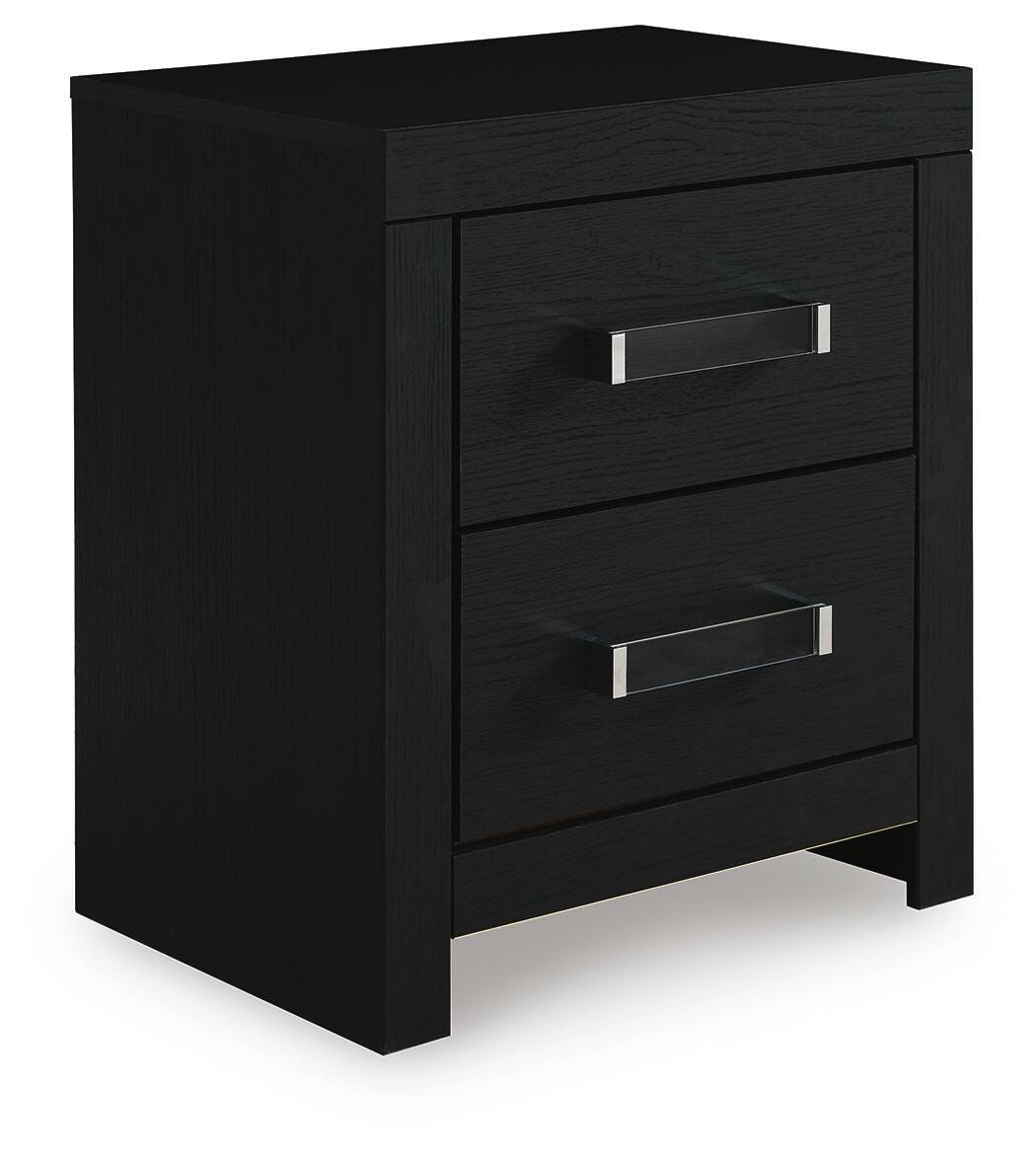 Maeling Nightstand in Black, closed view