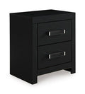 Maeling Nightstand in Black, closed view