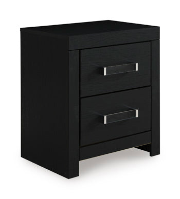 Maeling Nightstand in Black, closed view