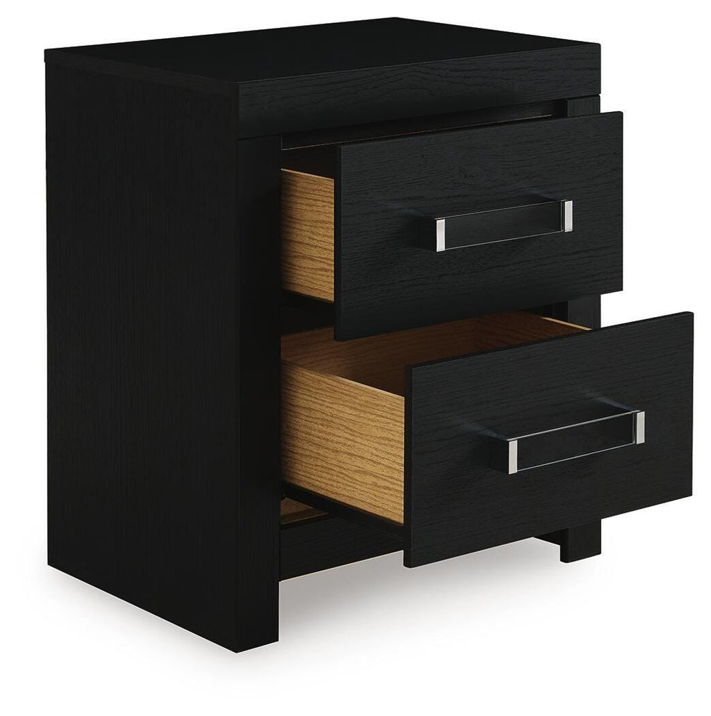 Maeling Nightstand in Black, open view