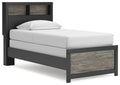 Broachmyn Twin Bookcase Bed in Black/Gray, angle view