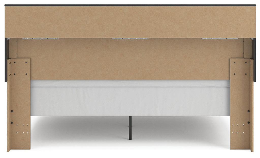Broachmyn King Bookcase Bed in Black/Gray, back view