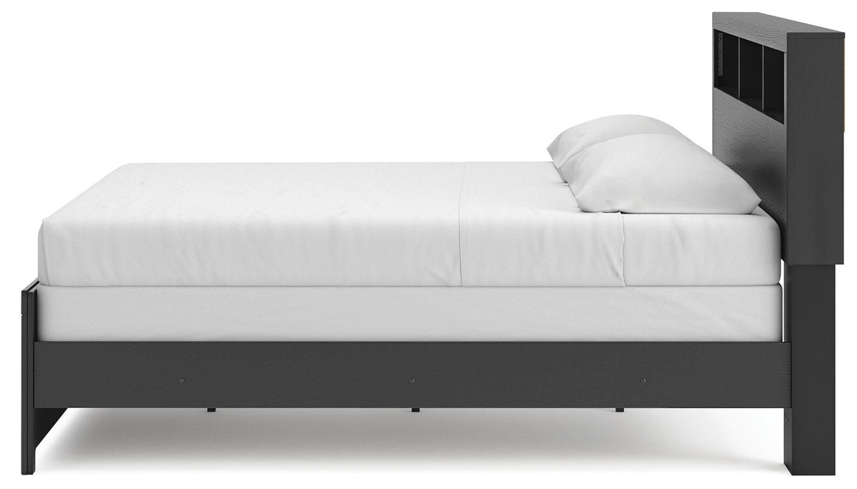 Broachmyn King Bookcase Bed in Black/Gray, alternate side view