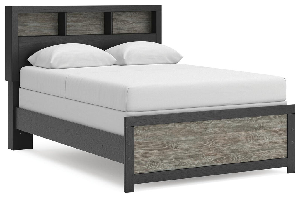 Broachmyn Full Bookcase Bed in Black/Gray, angle view