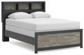 Broachmyn Full Bookcase Bed in Black/Gray, angle view