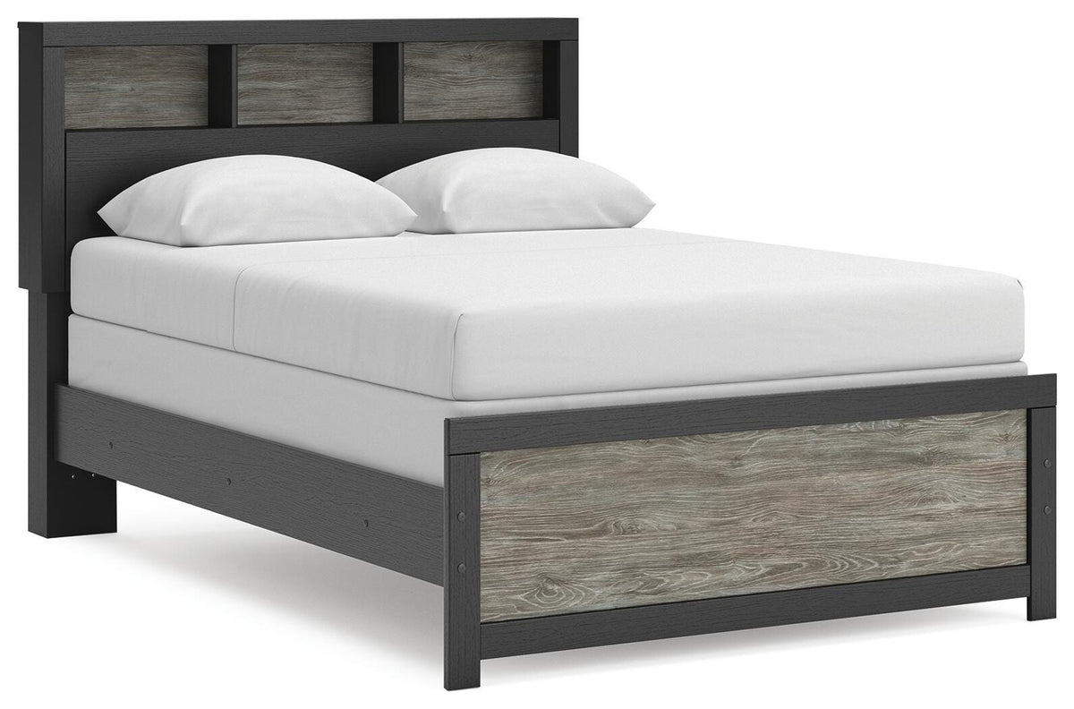 Broachmyn Full Bookcase Bed in Black/Gray, angle view