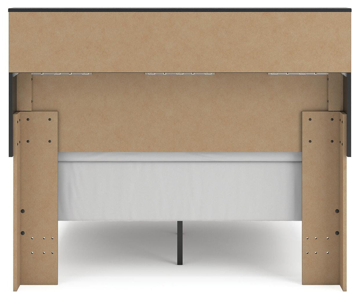 Broachmyn Full Bookcase Bed in Black/Gray, back view